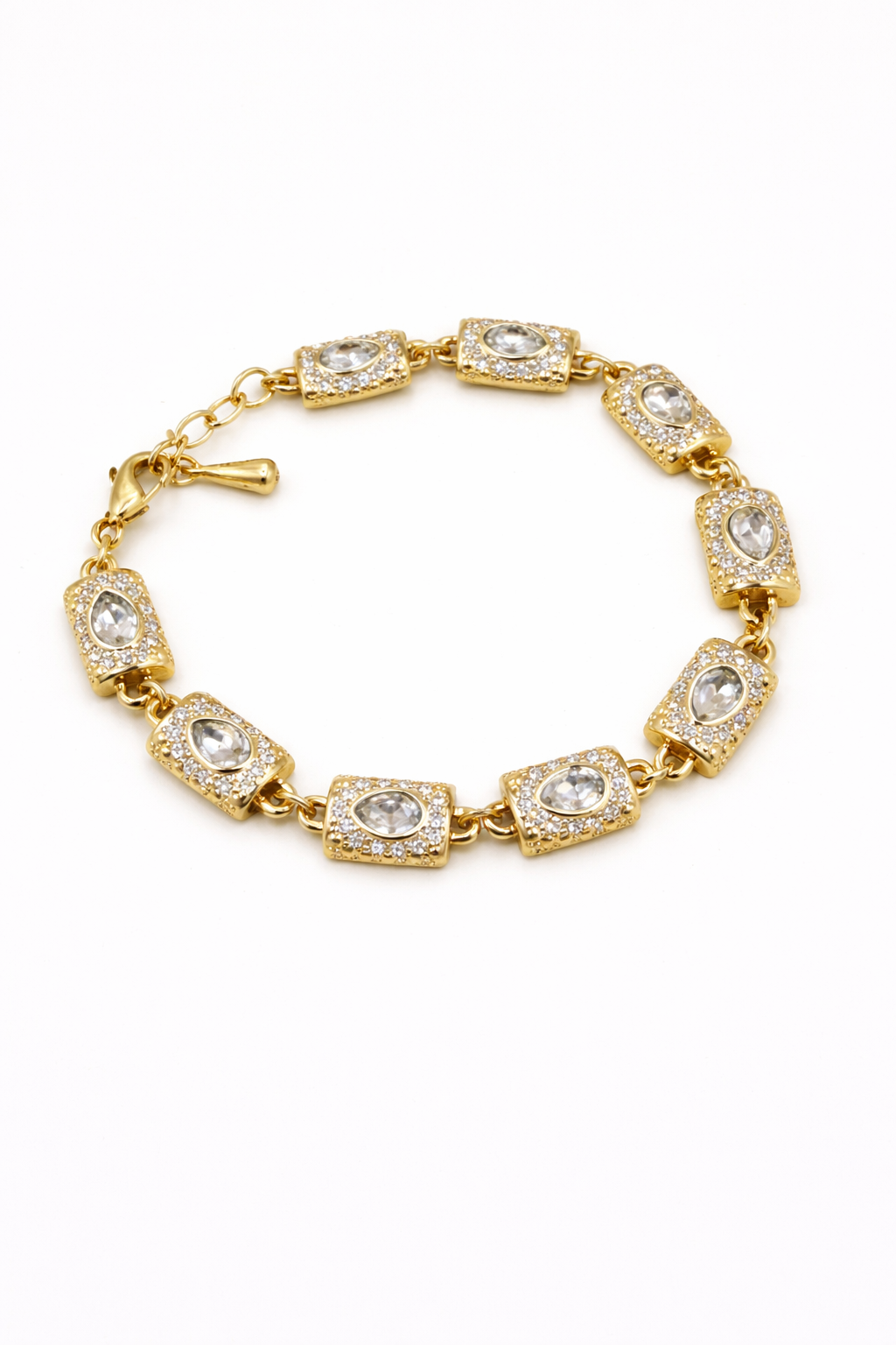 Gold Crystal Link Bracelet