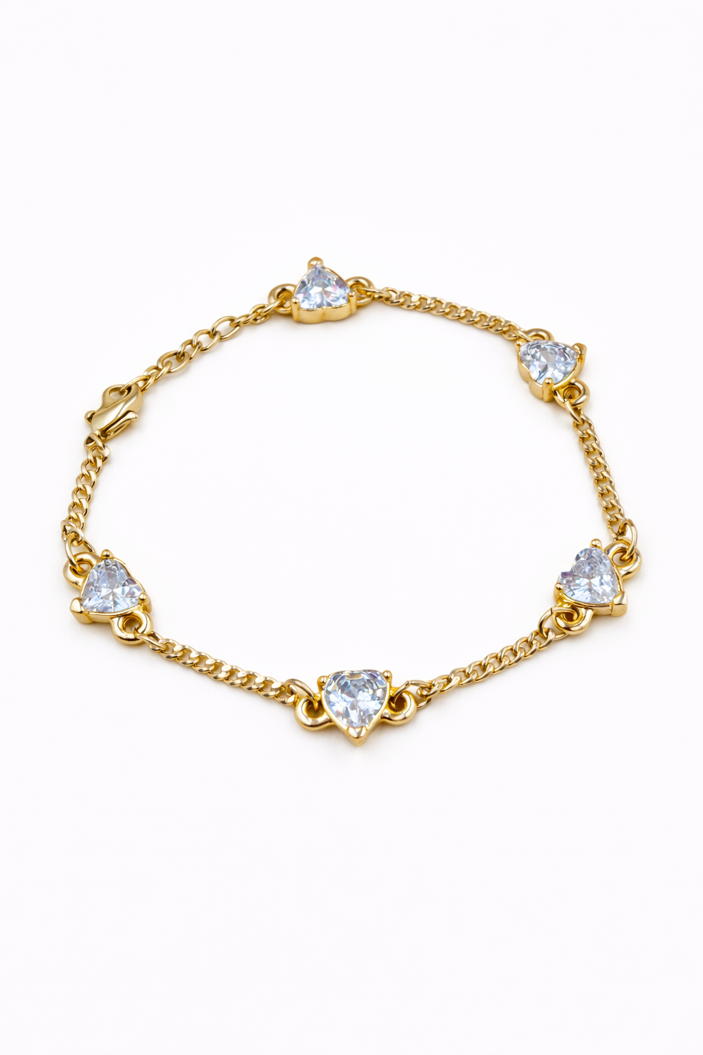 Heart Crystal Chain Bracelet