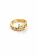 Elegant Wrap Gold Ring with Zirconia