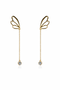 Golden Open Heart Drop Earrings
