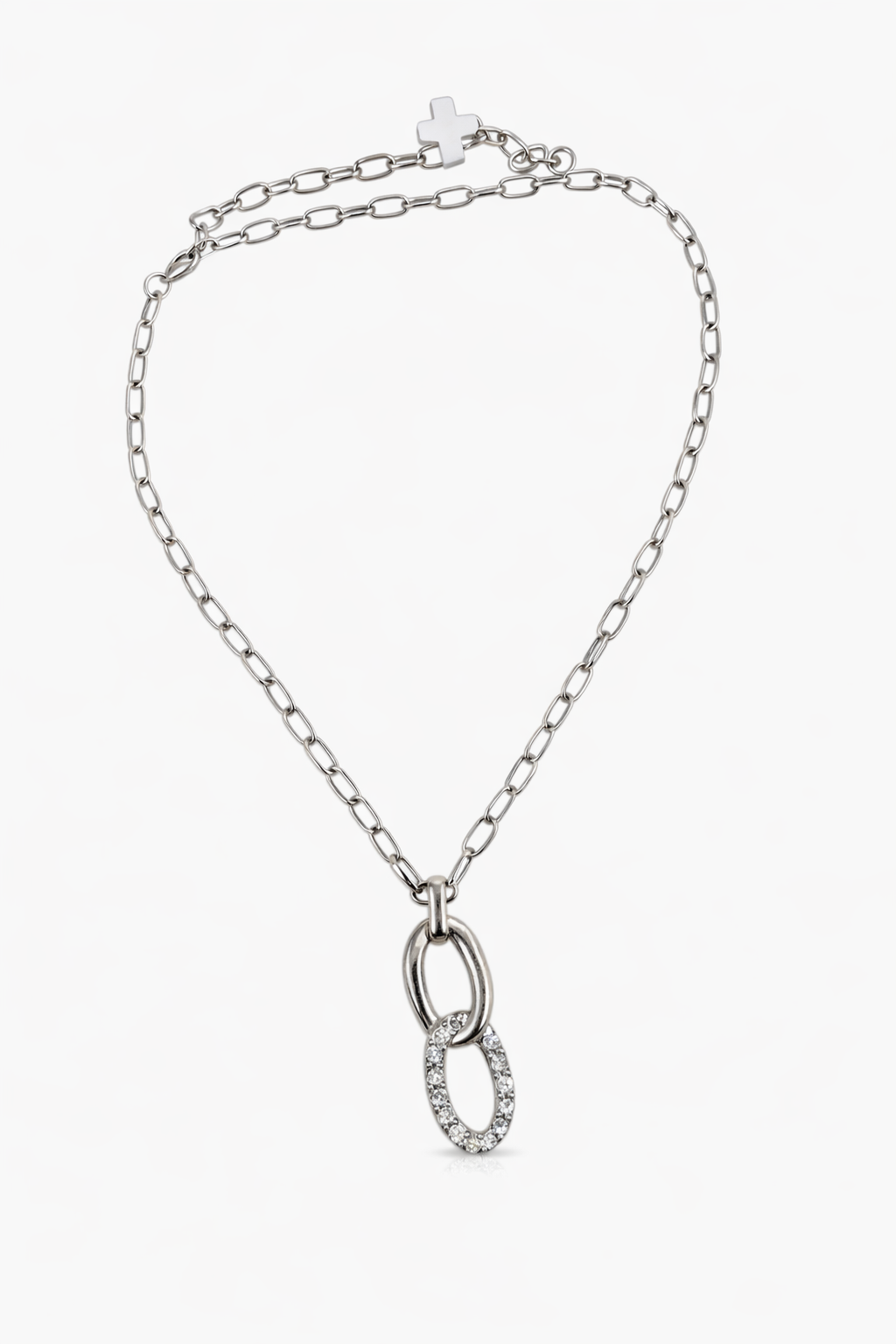 Silver Double Link Necklace