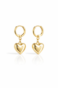 Gold Heart Drop Earrings