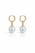 Classic Pearl Drop Earrings in Gold Finish