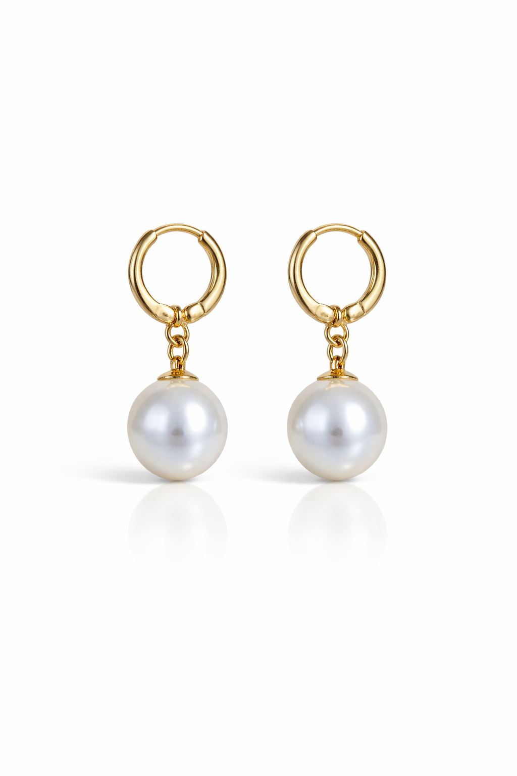 Classic Pearl Drop Earrings in Gold Finish