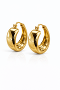Chunky Gold Huggie Hoop Earrings