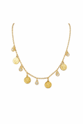 Golden Coin Charm Necklace – Elegant Layered Statement