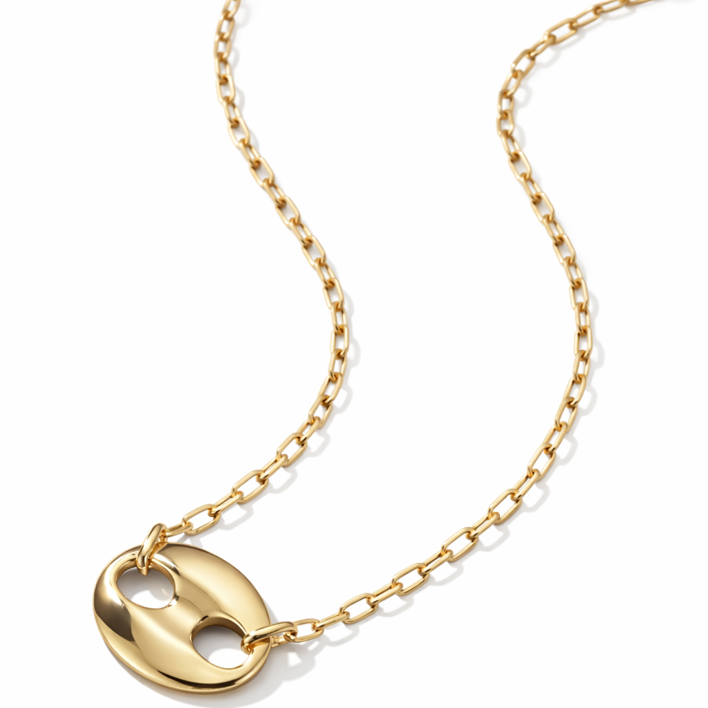 Golden Oval Link Necklace