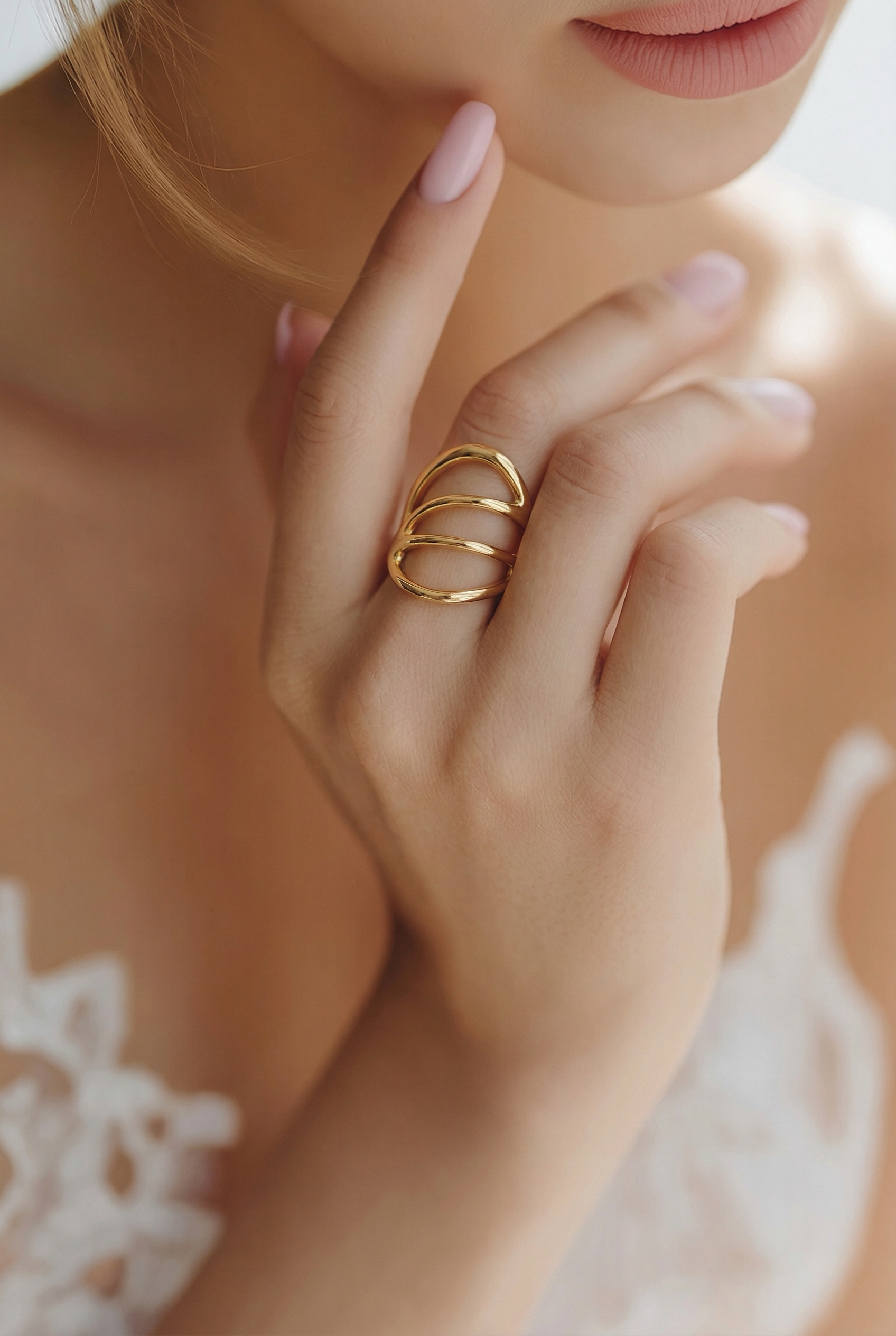 Golden Butterfly Wing Ring
